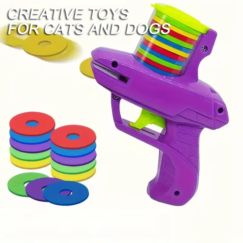 Frisbee Freestyle Disc - Jouets amusants pour chats, pistolet créatif