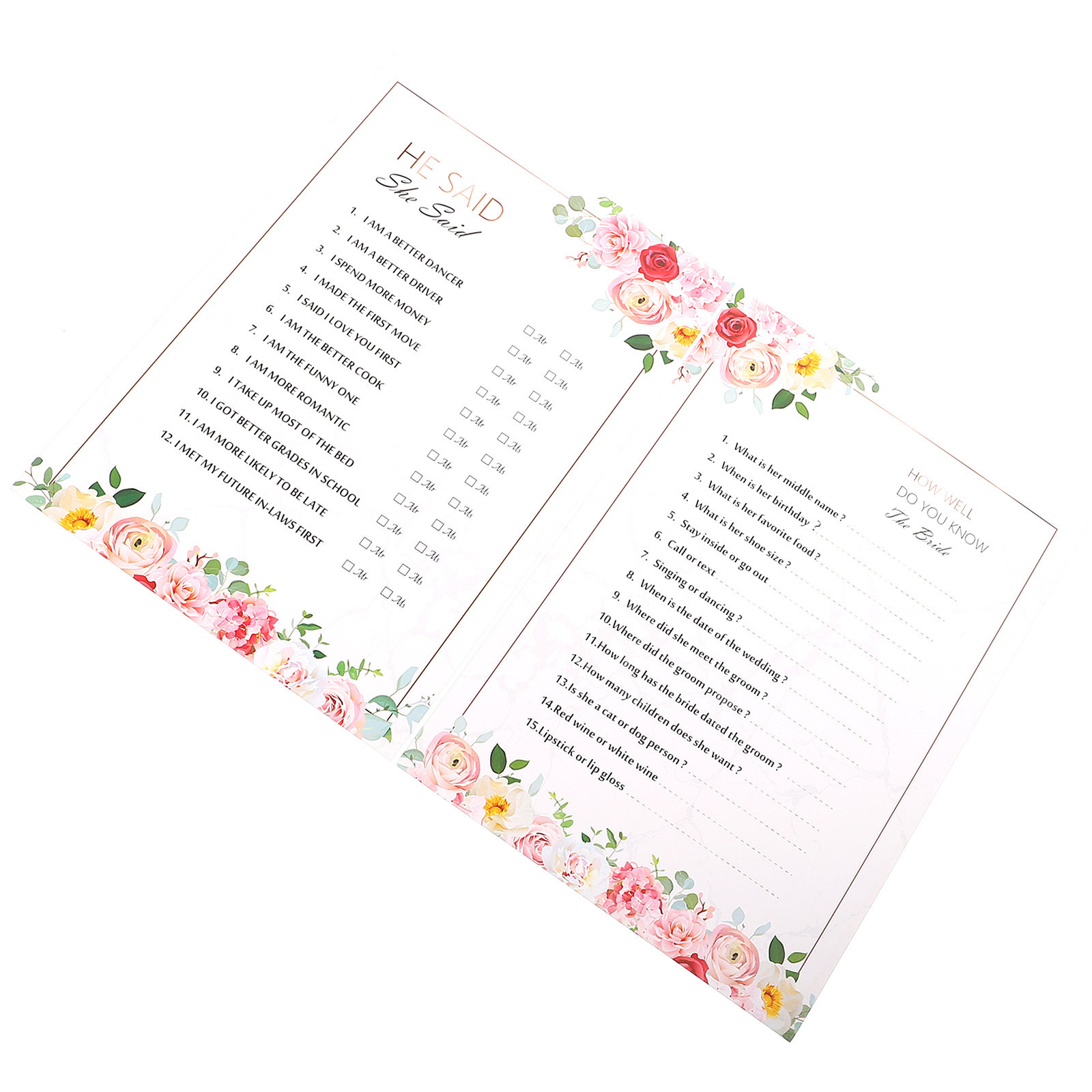 Party Games Bachelorette - 20 cartes de jeu de questions